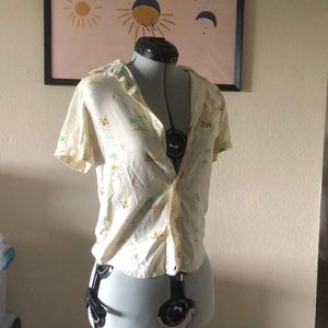 Small Tropical pattern Button Up